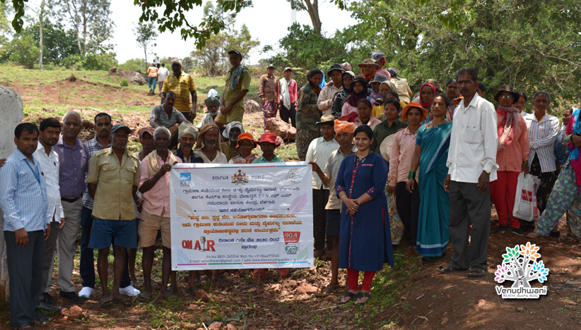 -“An awareness programme on rain water harvesting and importance of ground water rejuvenation was conducted at Bambarga Gram Panchayat on 28th April 2022. Dr. Venkatesh B the scientist was the resource person and also the KLE Venudhwani staff created awareness on PARIHAR Helpline Number. 